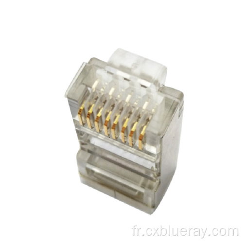 Vente chaude CAT7 STP Connecteur Gold Planting 50U RJ45 Connecteur CAT7 RJ45